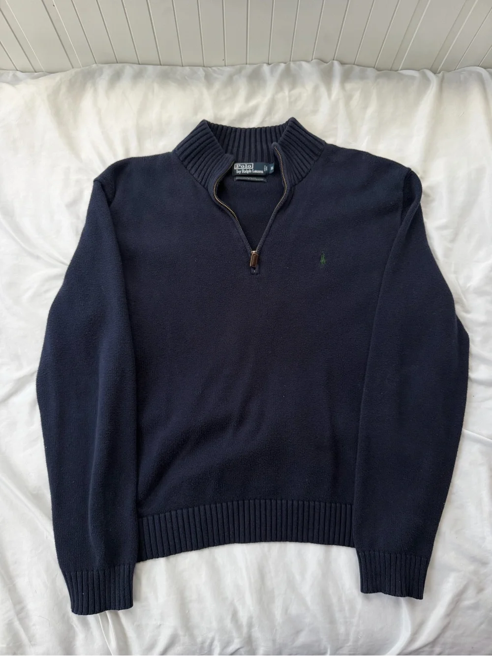 Ralph Lauren Navy Quarter-Zip Knit Pullover